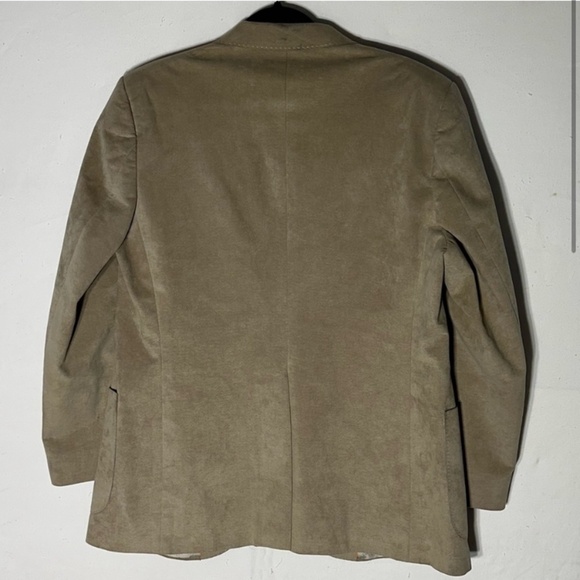 Vintage Hyde Park Tan Faux Suede Blazer 44R - Picture 2 of 14